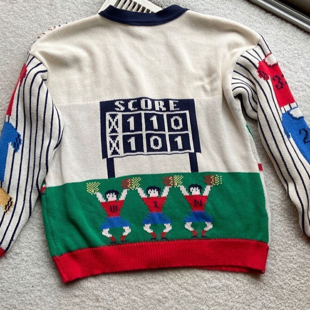 Vintage Ugly Sweater Game Day, Fall, Funky Tailgate, Teacher Knit All Over Print - Picture 2 of 11